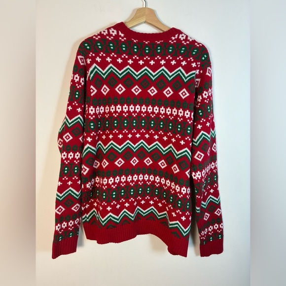 33 Degrees Mens Christmas Sweater Large Goat with Bell Ugly Sweater Holiday - Picture 3 of 10